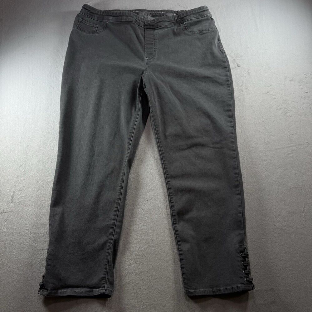 Chicos Women' Jeans Perfect Strech Girlfriend Slim Leg Ankle Size 3 Color Gray